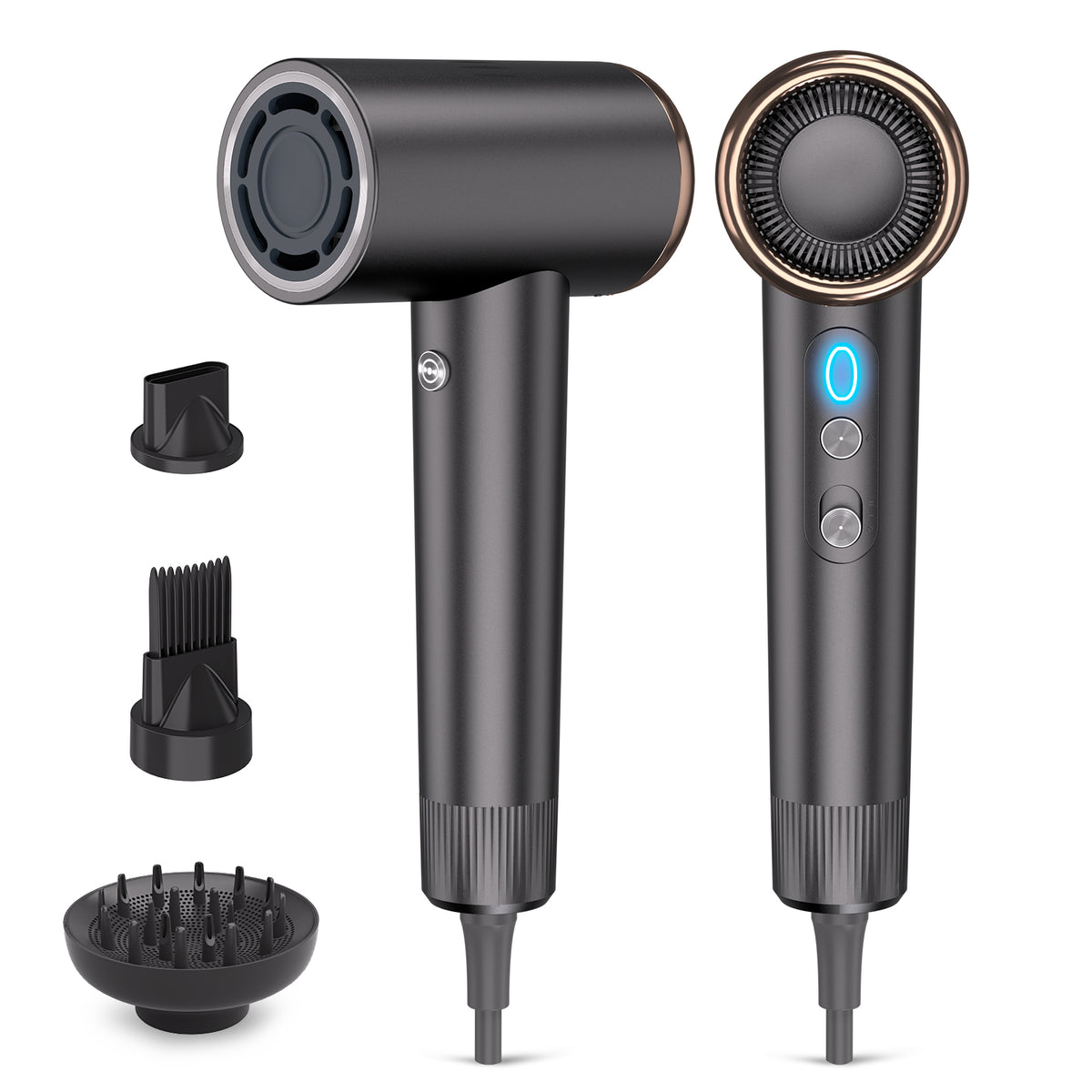 Mythsight StyleVibe High-Speed Ionic Hair Dryer with 3 Attachments 500 Million Negative Ions, Magnetic Diffuser & Nozzle, Comb, 4 Heat Modes, Fast Drying, Frizz Control for All Hair Types