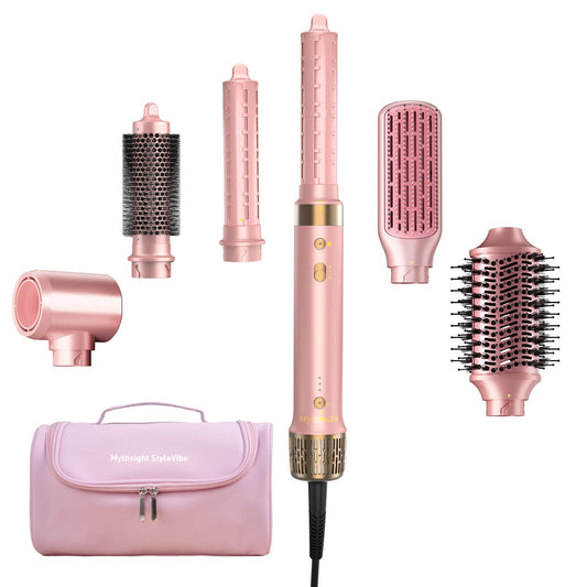 StyleVibe 6-in-1 Air Styler, Hair Dryer & Blow Dryer Brush with Auto-Wrap Curl L/R, Fast Drying, Smooth Blowouts, Root-Lift Volume, No Heat Damage Frizz-Free Thermal Brush, Gifts for Women