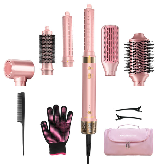 StyleVibe 6-in-1 Air Styler, Hair Dryer & Blow Dryer Brush with Auto-Wrap Curl L/R, Fast Drying, Smooth Blowouts, Root-Lift Volume, No Heat Damage Frizz-Free Thermal Brush, Gifts for Women